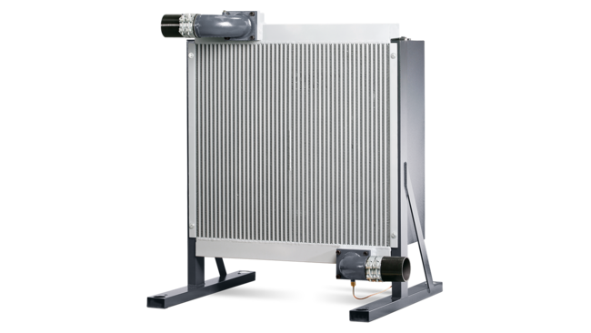 Heat exchangers and aftercoolers for blower systems