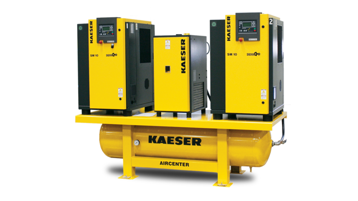 kaeser aircenter duplex 20 hp compressor system with a tank and dryer