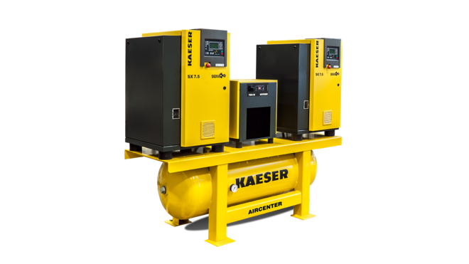 kaeser aircenter duplex 15 hp compressor system with a tank and dryer