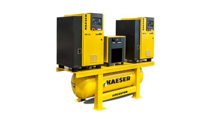 kaeser aircenter duplex 15 hp compressor system with a tank and dryer