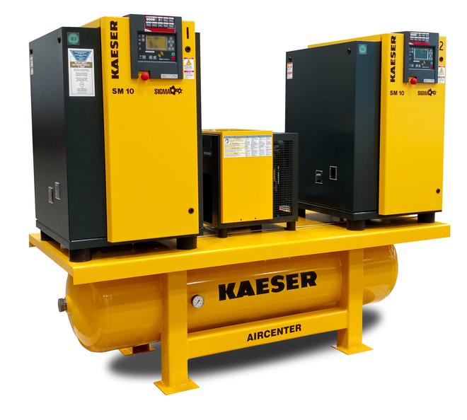 kaeser aircenter duplex 20 hp compressor system with tank and dryer configuration options