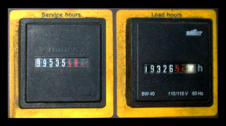 compressor service hour meter and load hour meter